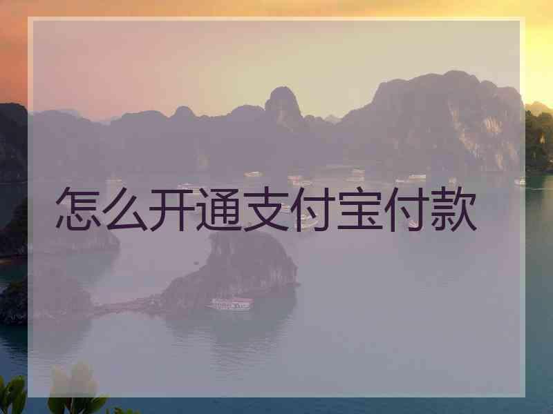 怎么开通支付宝付款