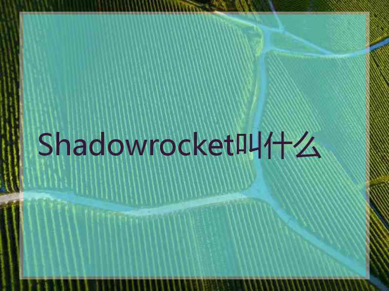 Shadowrocket叫什么