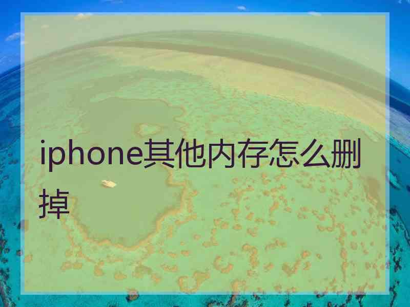 iphone其他内存怎么删掉