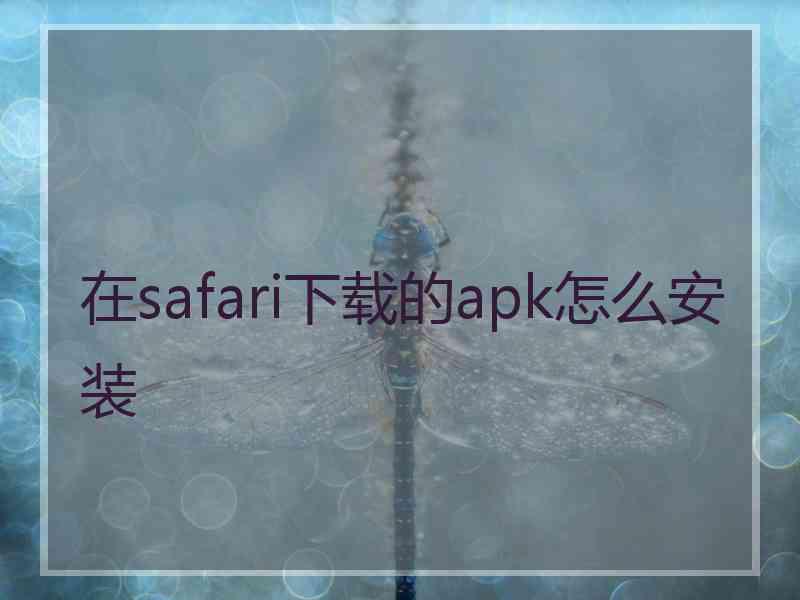 在safari下载的apk怎么安装