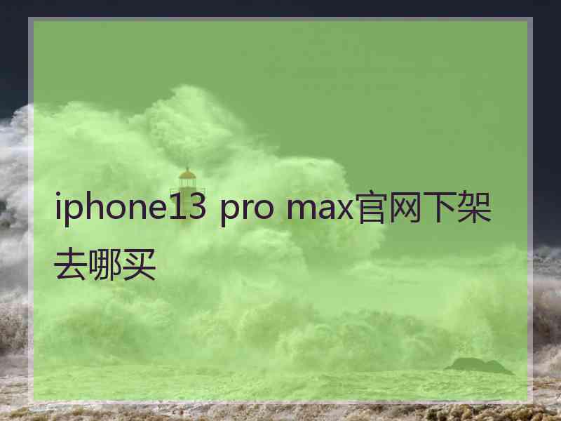 iphone13 pro max官网下架去哪买