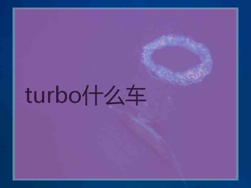 turbo什么车