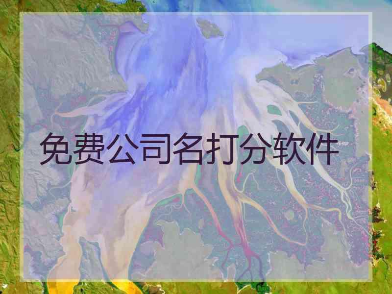 免费公司名打分软件