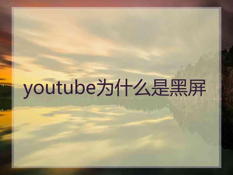 youtube为什么是黑屏