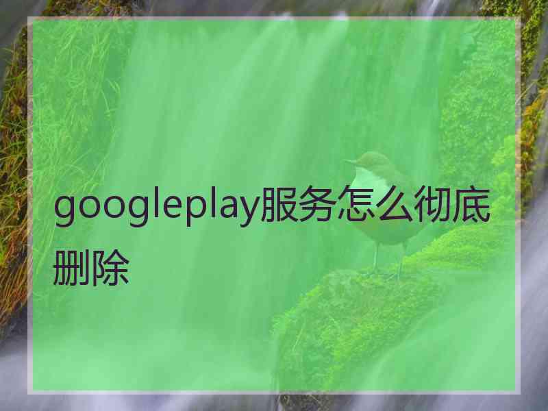 googleplay服务怎么彻底删除