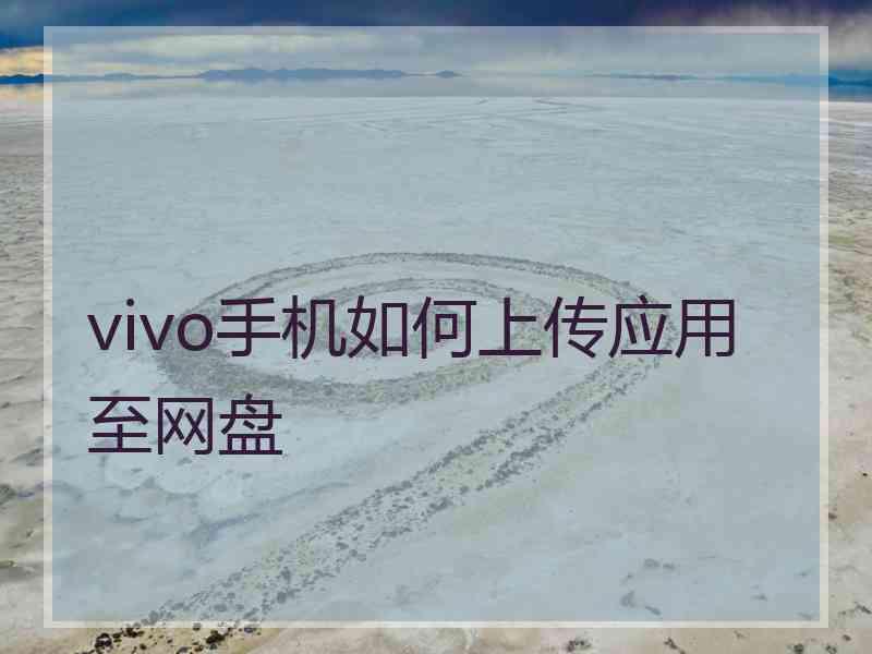 vivo手机如何上传应用至网盘