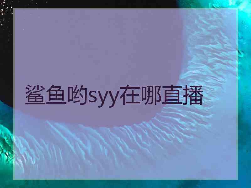 鲨鱼哟syy在哪直播