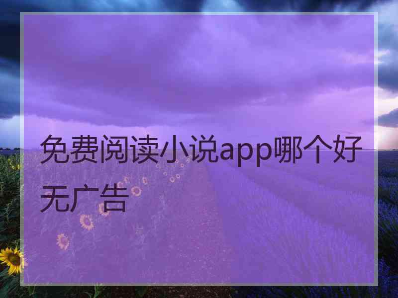 免费阅读小说app哪个好无广告