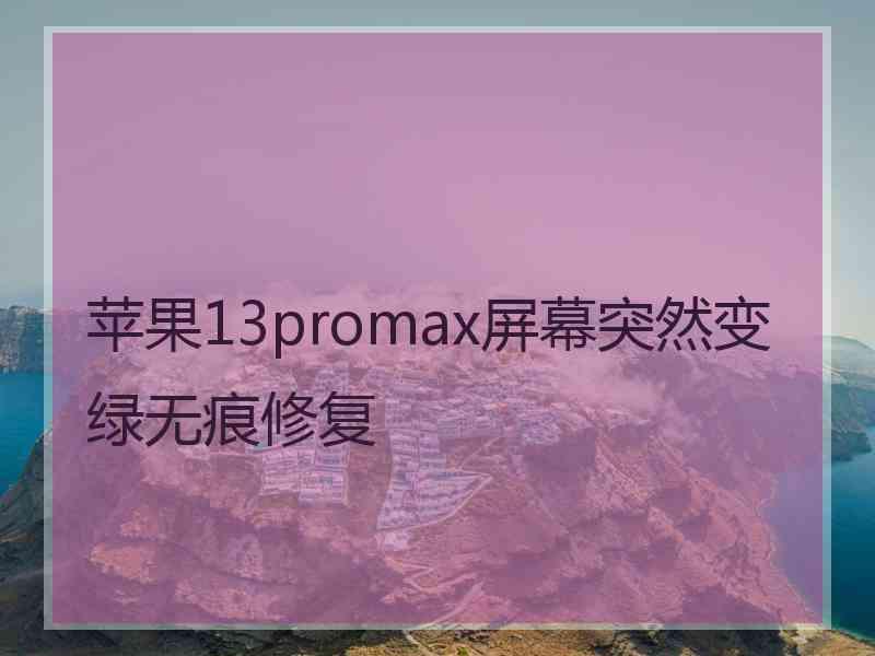 苹果13promax屏幕突然变绿无痕修复