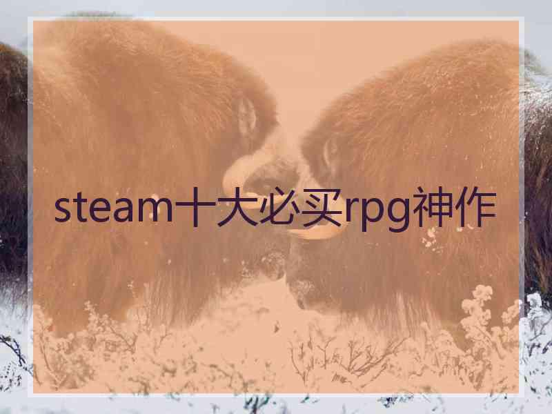 steam十大必买rpg神作