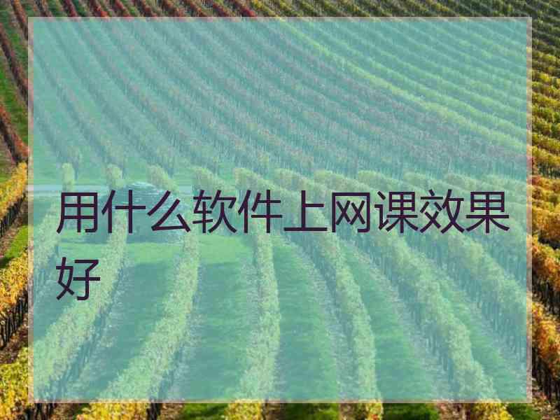 用什么软件上网课效果好