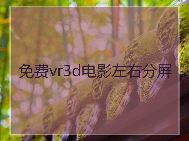 免费vr3d电影左右分屏