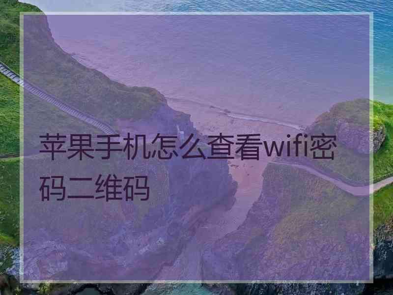 苹果手机怎么查看wifi密码二维码