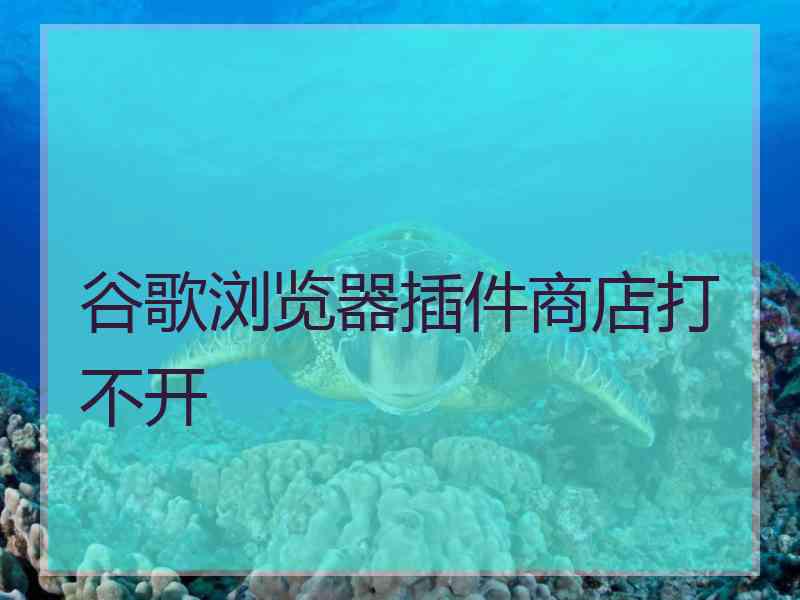 谷歌浏览器插件商店打不开