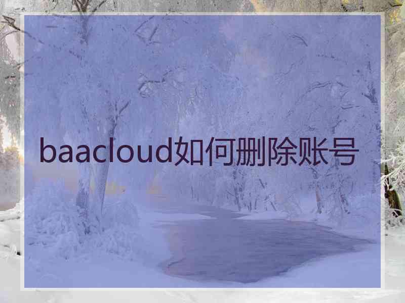 baacloud如何删除账号