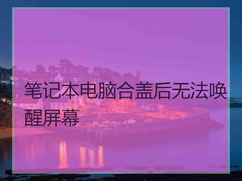 笔记本电脑合盖后无法唤醒屏幕