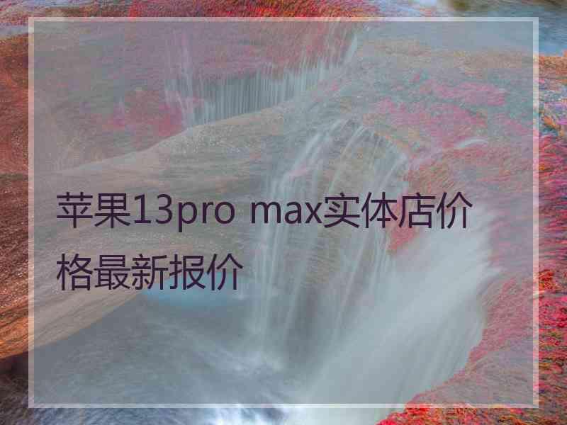 苹果13pro max实体店价格最新报价