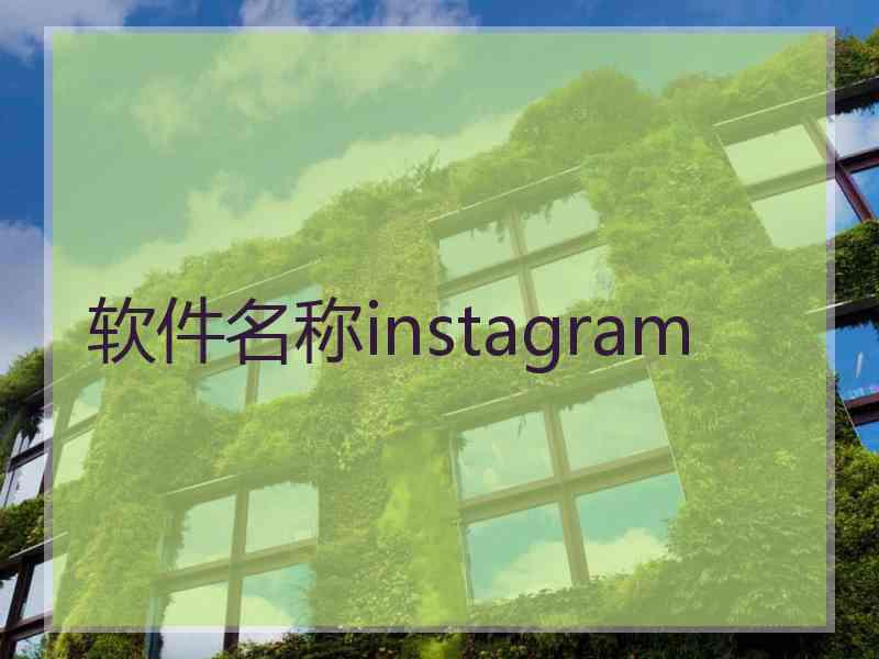 软件名称instagram