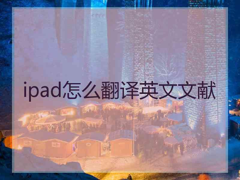 ipad怎么翻译英文文献