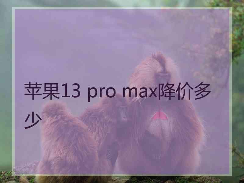 苹果13 pro max降价多少