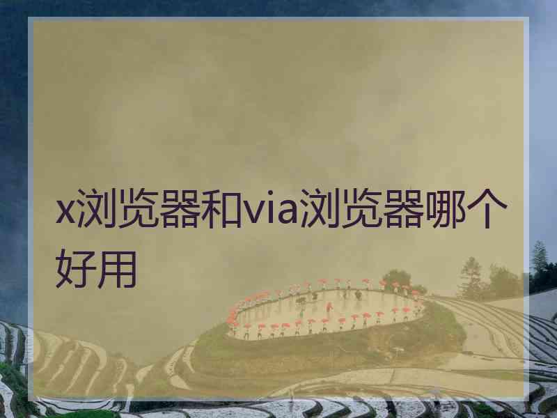 x浏览器和via浏览器哪个好用