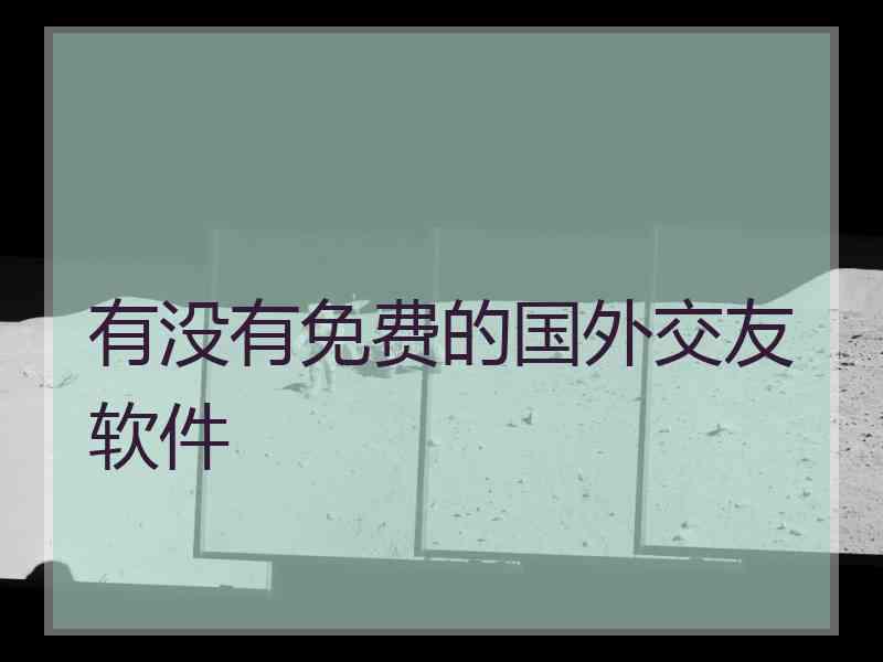 有没有免费的国外交友软件